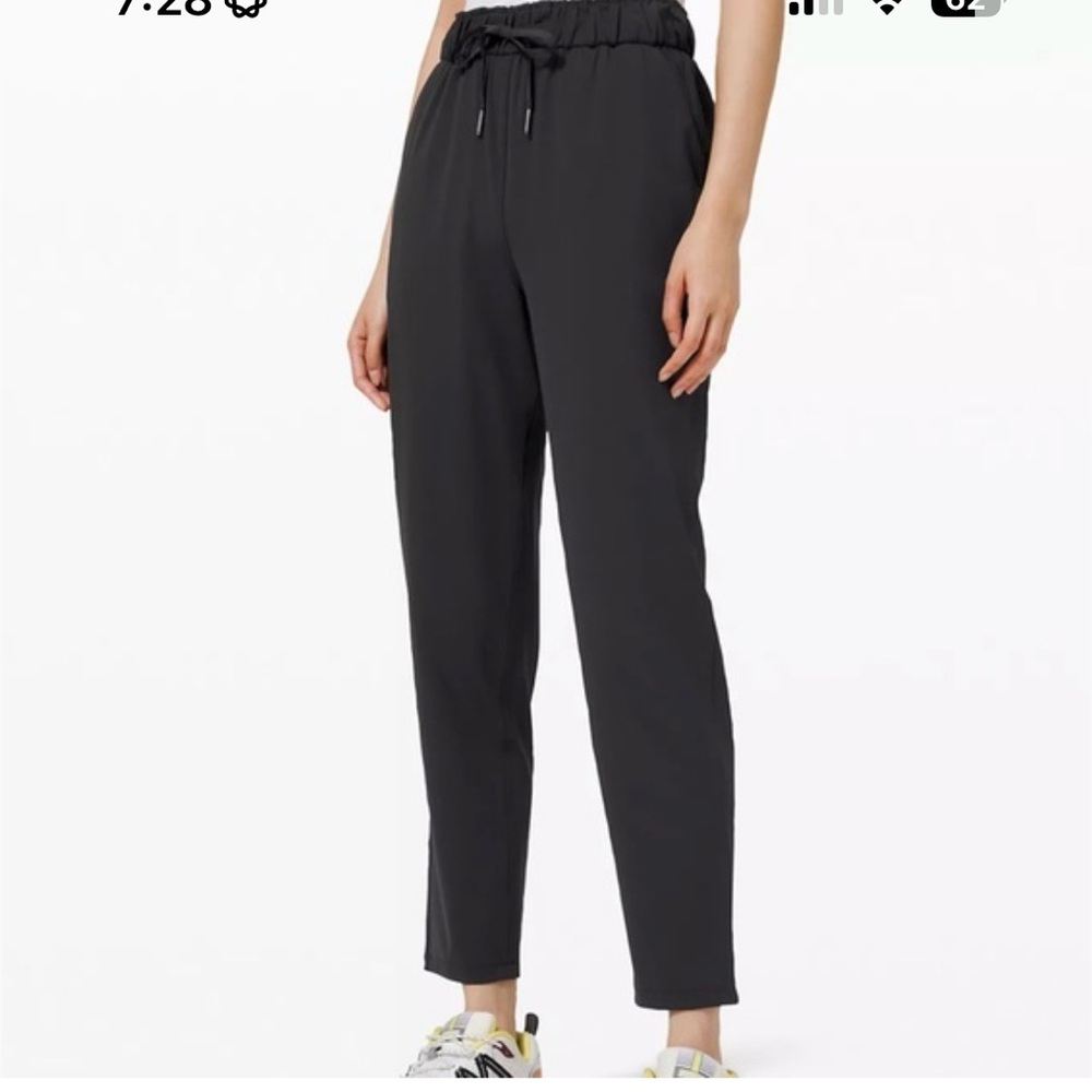 lululemon athletica Black Drawstring Tapered Track Pants